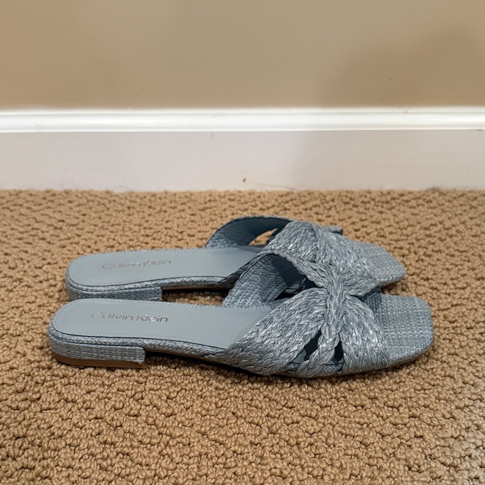 Calvin Klein Woven Blue Flats